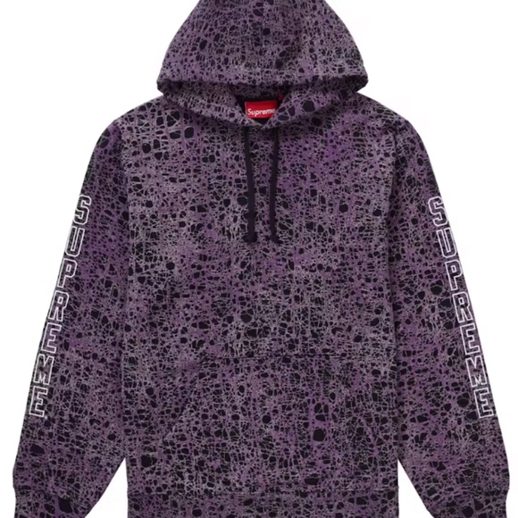 Supreme Marble Hooded Sweatshirt Purple - Picture 1 of 4